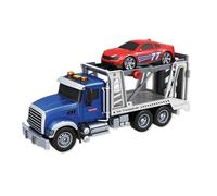 JUGATOYS - Camión Portacoches de Juguete - Transporte de Coches con Almacenaje - con Luces, Sonidos y Coche Incluido - Tamaño de 35 cm - Juguete para Niños a Partir de 3 años - Grúa de vehículos