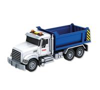 JUGATOYS - Camión volquete de Juguete - vehículo para Obras de construcción - Plataforma con función de volcado y portón Trasero - Incluye Pilas - para niños y niñas de más de 3 años - Luz y Sonido