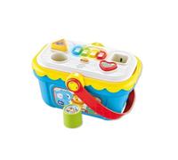 JUGATOYS - Centro de Actividades Portátil Infantil - con Luces y Sonidos - Juego Educativo con Bloques para Encajar - Cesta Picnic - Juguete Sensorial con Formas y Colores - Regalo Bebe +18 Meses