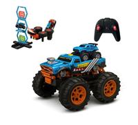 JUGATOYS Crazon - Coche Teledirigido - Vehículo de Juguete con 5 Ruedas y Escala 1:15 - con Luces - Vehículo RC Interactivo para Niños y Niñas +3 Años - Coche RC Todoterreno (Amarillo)