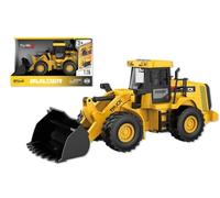 JugaToys - Excavadora Eléctrica de Juguete - Escala 1:16 - Vehículo de Construcción Amarillo con Efectos de Sonido - Incluye Pilas - para Niños y Niñas a Partir de 3 Años - Realista y Resistente