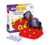 JugaToys - Juego de Bingo Familiar Clásico - 90 Bolas y 48 cartones - Bingo Tradicional con Bombo Manual - Apto para niños y niñas Mayores de 4 años - Ideal para reuniones y Fiestas