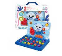 JugaToys - Juego de Mosaico Infantil en Maletín - Con 48 Piezas y 12 Plantillas - Apto a Partir de 3 Años - Juego Educativo de Motricidad y Creatividad para Niños y Niñas - Ideal para Viajes