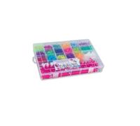 JugaToys - Maletín de Gomas para Hacer Pulseras - Kit Completo con Máquina, Gomas de Colores, Ganchos y Herramientas - Juego de Manualidad para niños y niñas a partir de 3 años - 18 colores