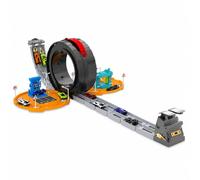 JugaToys - Pista de Coches para Niños - Incluye 6 Coches - Circuito de Carreras con Looping - Pista Infantil con Almacenamiento - Juego de Velocidad y Competición - Regalo Niños