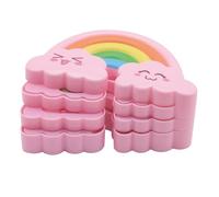 JugaToys - Set de maquillaje infantil con forma de arcoíris de 3 pisos - Juguete seguro para niños y niñas a partir de 3 años - Kit de belleza creativo con sombras, labiales y accesorios