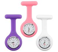 JUGCUT 3 broches de reloj de enfermera, reloj de bolsillo para enfermera, médico, con clip, diseño de control de infecciones, reloj de bolsillo con pin para atención médica, enfermera, médico,