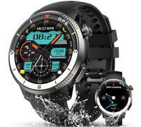 Jugeman Reloj Inteligente Hombre Militar con GPS, 5ATM Smartwatch con Brújula Llamadas Bluetooth Pulsómetro Oxímetro Sueño, 1.43" AMOLED Reloj Deportivo con 170+Modos Deportivos para iOS Android