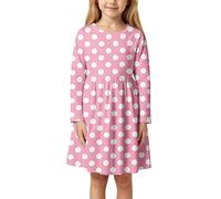 Jugendbuch 10 Mädchen kleider, lässig, mit Blumenmuster und Punkte, langärmig, Sommerkleid für Kleinkinder von 3 bis 11 Jahren süßes, stylisches Outfit für die Baby Mädchen Set Bluse Und, Rosa., 4-5