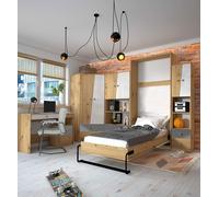 Jugendzimmer-Set 6-tlg Cama Armario Artisan Roble Blanco Gris Brillante 76589693