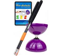 Juggle Dream Big Top Diábolo (Eje de rodamientos) & Par de Palos diábolo SuperGlass y Vídeo de Aprendizaje en Línea (Púrpura)