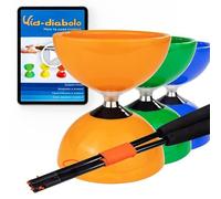 Juggle Dream Carousel Diábolo Set para Malabares - Triple Rodamiento Diábolo con Varillas de Fibra y Vídeo de Aprendizaje en Línea (Naranja)