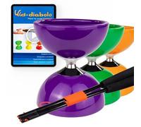 Juggle Dream Carousel Diábolo Set para Malabares - Triple Rodamiento Diábolo con Varillas de Fibra y Vídeo de Aprendizaje en Línea (Morado)