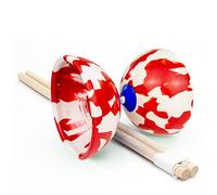 Juggle Dream Jester Diábolo Set para Malabares - Diábolo con Eje Fijo con Palos de Madera y Vídeo de Aprendizaje en Línea (Rojo/Blanco)