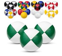 Juggle Dream Juego de 3 Bolas de Malabares Profesionales con vídeo de Aprendizaje en línea Gratuito, Principiantes y Expertos (Blanco/Verde)