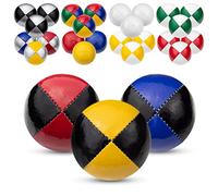 Juggle Dream Juego de 3 Bolas de Malabares Profesionales con vídeo de Aprendizaje en línea Gratuito, Principiantes y Expertos (Negro/Azul, Negro/Rojo, Negro/Amarillo)