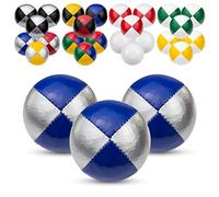 Juggle Dream Juego de 3 Bolas de Malabares Profesionales con vídeo de Aprendizaje en línea Gratuito, Principiantes y Expertos (Plateado/Azul)