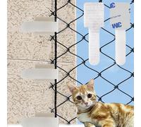 JUGGPENG 60 ganchos adhesivos para exteriores, ganchos adhesivos exteriores para red de gatos, balcón, fijación para red de balcón para gatos, sin agujeros, modelo 3M, red de protección para gatos