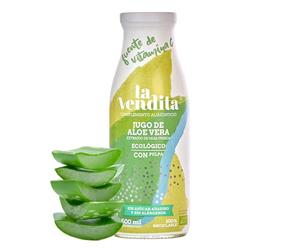 Jugo Aloe Vera Puro para Beber - Con Pulpa 500ml - De Cultivo Propio Ecológico, Bebida Digestiva 100% Natural, Sin Aloína ni Azúcar, Envase de Vidrio - LA VENDITA
