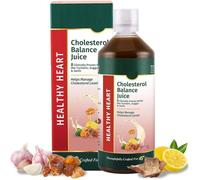 Jugo ayurvédico de equilibrio de colesterol, 1 litro, con 8 hierbas como cúrcuma, arjuna, ajo y limón, apoya la salud cardíaca y digestiva