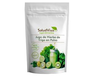 Jugo de Hierba de Trigo en Polvo Eco Salud Viva 100 g - Complemento alimenticio ecológico, sabor vegetal suave, ideal para batidos y zumos, fácil de mezclar, formato polvo