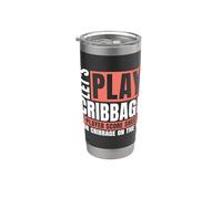 Juguemos a Cribbage Loves Juegos de Cartas Naipes Cribbage Vaso térmico de acero inoxidable de doble pared
