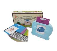 Juguete 3 Años 1 Tarjeta bilingüe de Habla española e Inglesa de 3 años Juguetes de Terapia del Habla en T de Dos Bolsillos con 224 y 510 Palabras Juguete de Aprendizaje de (Sky Blue, 11X9X4cm)