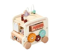 Juguete | Actividad educativa Preescolar | Ju Tiempo de Juego de xilófono de Madera | de Caja ocupados 5-en-1 | Autobuses de Aprendizaje Multifuncional para niños