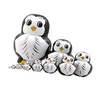 Juguete Anidación Rusa Artística Muñecas Madera Pintadas A Mano Para Colección Russian Apilando Juguete 10 Pingüinos Madera Muñecas
