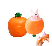 Juguete antiestrés de apretar - 2 Detalles calmantes de Conejito y Zanahoria de Pascua,Juguetes Sensoriales Anti Estrés | para Aula, Universidad, Viajes, Coche, Vacaciones, Feria, Hogar Escuela