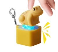 Juguete antiestrés para croar Rana, Llavero Recargable de Juguete con Sonido y Luces, botón de clics para aliviar el estrés, llaveros para Adultos y niños