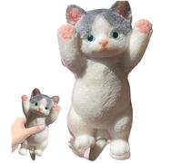 Juguete antiestrés para Gatos de 8 x 4 Pulgadas, Lindos Juguetes sensoriales para Gatos, Juguete Realista 3D para aliviar el estrés, Gatitos Kawaii Suaves, Fidget Squeeze, Creativo para niños y Adult