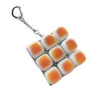 Juguete Antiestrés para Teclado: Dispositivo De Relajación Iluminado con Diseño De Pan, Mini Llavero con Clicker, Juguete Sensorial para Aliviar El Estrés, Herramienta Portátil De Enfoque Manual,