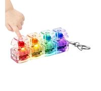 Juguete Antiestrés para Teclado - Llavero con Pulsador De Teclado Antiestrés | Juguete Sensorial Portátil con Botón Luminoso | Llavero con Pulsador De Dedo con Luz LED para Niños Adultos (B-lanco)