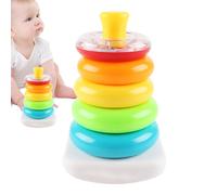 Juguete Apilable Para Bebé - Torre Educativa De 7.09 Pulgadas | Juego De Bloques De Construcción - Conjunto De Aprendizaje Ligero Diseño De Material ABS Sostenible Apoya El Desarrollo De Capacidades