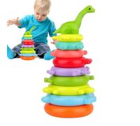 Juguete apilable para niños, juego de mesa sensorial, juego de apilamiento colorido para coches infantiles, guardería, escuela, viajes, anillos apilables, juego de mesa | color
