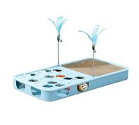 Juguete Auto-Juego Gato con Rascador Puzzle Interactivo para Gatos Interior | Área Juego Gato con Rascador, Pluma y Circuito Rápido, Estimula Instinto Cazador, el Aburrimiento