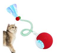 Juguete automático para gatos, bola de juguete automática inteligente para gatos con cola de malla elástica, accesorio para mascotas, para entrenamiento, ejercicio, estimulación mental, rascado, poste
