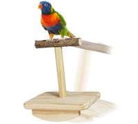 Juguete balancín para percha de madera natural, plataforma portátil para percha para loros, juguete masticable seguro | Accesorio de ejercicio