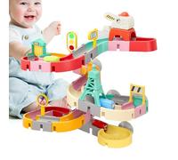 Juguete Bañera Tobogán Giratorio - Pista con Ventosas para Agua Infantil, Estilo Ciudad O Dinosaurio | Juego Educativo Baño, ABS, 47 O 43 Piezas