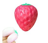 Juguete Blando Fresa, 6X7CM Divertidas Juguetes Blandos Gigantes Fresa, Pelotas Juguete Antiestrés Fresas Levantan Lentamente, Juguetes Blandos Fresas Cambian Color, para Niños & Adultos