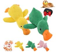 Juguete calmante de pato para perros, almohada de peluche duradera con arrugas locas, diversión para cachorros de interior y cachorros mayores, paquete de 2, grande