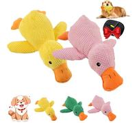 Juguete calmante de pato para perros, almohada de peluche duradera con arrugas locas, diversión para cachorros de interior y cachorros mayores, paquete de 2, grande