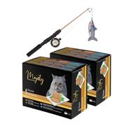Juguete caña de pescar Flamingo + 24 latas x 85 g Majesty Adult Mousse Mix para gatos ¡Pack Ahorro!