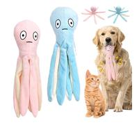 Juguete chirriante de pulpo para perros con papel arrugado, sin relleno, resistente a las mordidas, juguete interactivo de peluche para perros pequeños, medianos y grandes, juguetes resistentes para