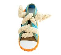 Juguete chirriante para masticar para perros para razas de varios tamaños, dentición y masticación, cuerda de guerra fuerte para mascotas, actividades en interiores, zapatos chirriantes con cuerda de