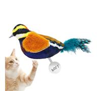 Juguete chirriante para pájaros | Juguetes interactivos de varita de plumas para gato | Juguete de pájaro flexible con sonido | Árbol interactivo | Varita de bricolaje, hierba gatera con cola de pluma