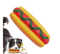 Juguete chirriante para perros - 15 cm en forma de perro caliente masticable vocal, resistente a las mordeduras | Accesorio de entrenamiento interactivo para patio, parque, granja, patio, jardín