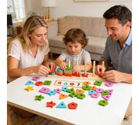 Juguete clasificador de colores de madera, promueve la motricidad fina y el reconocimiento de colores a través del juego sensorial, apilables para pequeños exploradores, para niños, niñas