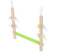Juguete Colgante para Loro, Soporte de Columpio y Percha de Madera | Jaula y Jardín, Anilla y Puente, Pieza de Descanso, Ejercicio y Cuidado Dental